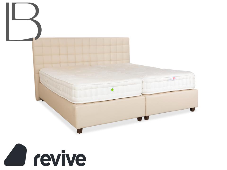 Boxspringliebe Stockholm Bett Kunstleder Creme Beige