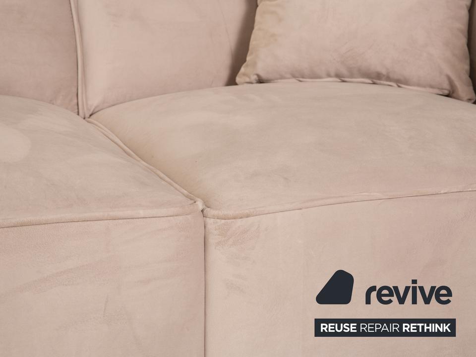 IconX STUDIOS Beluga Samt Stoff Viersitzer Sofa Couch Beige – Bild 3