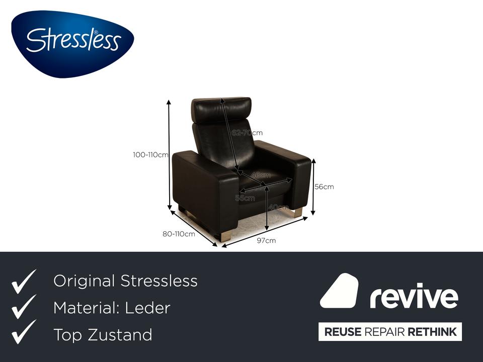 Stressless Arion Leder Sessel Schwarz manuelle Funktion – Bild 2