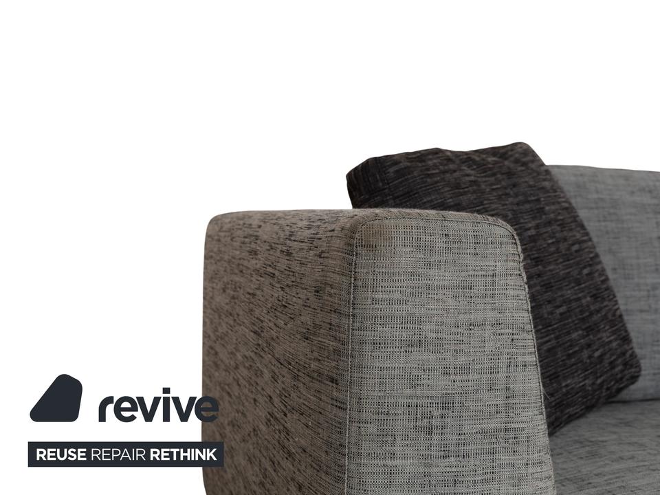 La Nouva Casa Liverpool Ecksofa Sofa Couch Stoff Grau Recamiere – Bild 3