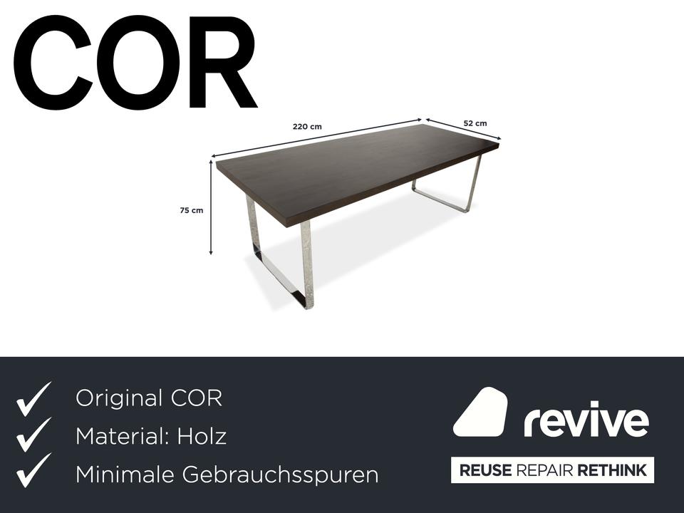 Cor Quant Holz Esstisch Dunkelbraun Chrom – Bild 2