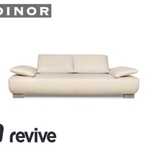 Koinor Volare Leder Dreisitzer Weiß Creme manuelle Funktion Sofa