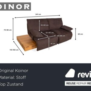 Koinor Free Motion Edit Stoff Holz Zweisitzer Sofa Couch Braun