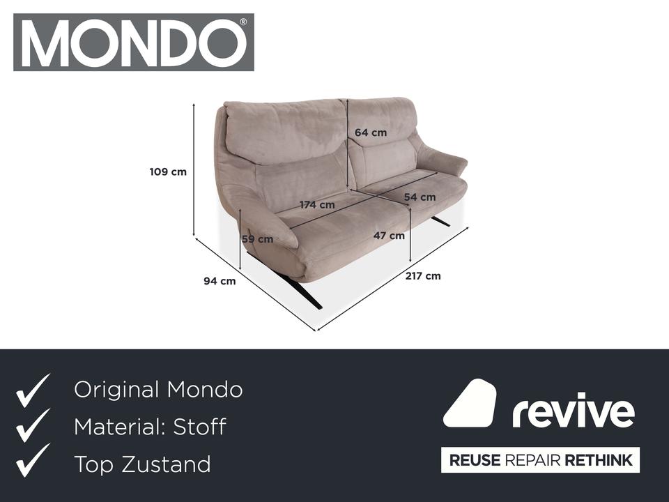 Mondo Malu Stoff Zweisitzer Grau Taupe Sofa Couch – Bild 2