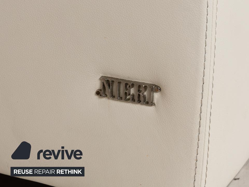 Nieri Leder Zweisitzer Weiß Sofa Couch – Bild 8