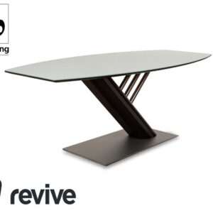 Musterring Glas Esstisch Silber 195 x 95 x 75 cm