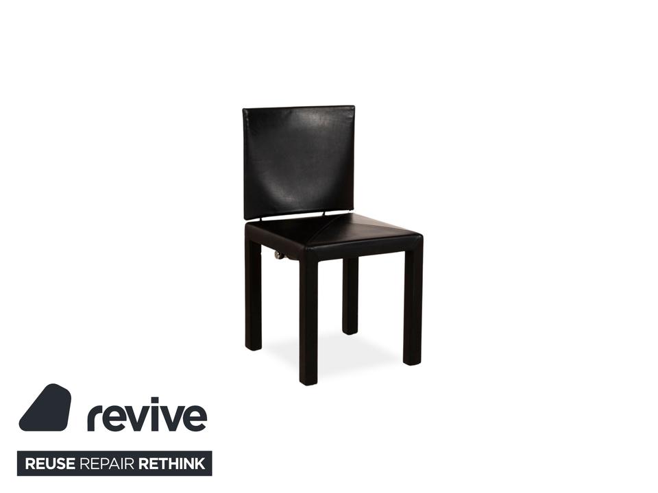 4er Garnitur B&B Italia Arcadia Leder Stuhl Blau Schwarz – Bild 12