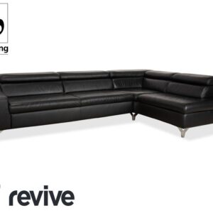 Musterring MR 4775 Leder Ecksofa Schwarz manuelle Funktion Sofa