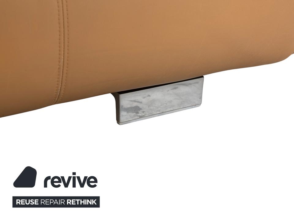 Rolf Benz 6300 Leder Hocker Braun Beige Sand Camel – Bild 3