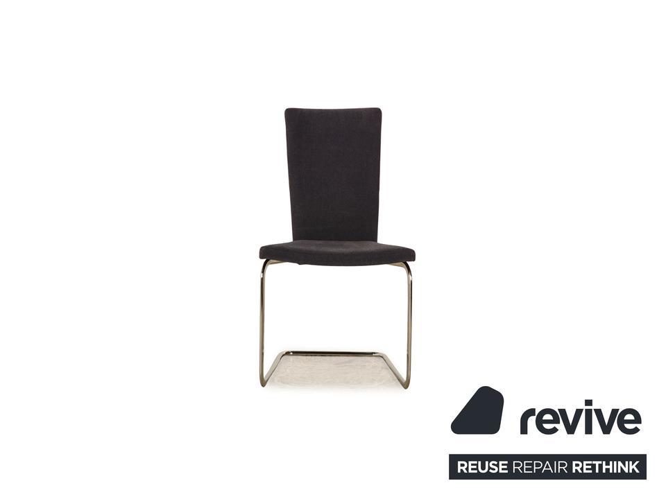 8er Garnitur Tecta B20 Stoff Stuhl Freischwinger Dunkelgrau – Bild 6