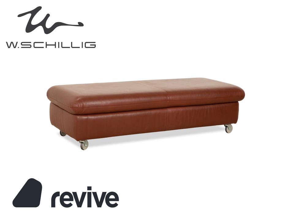 Willi Schillig Taoo Leder Hocker Braun Rot Staufach