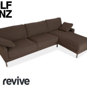 Rolf Benz Ego Stoff Ecksofa Grau Braun Récamière rechts Sofa