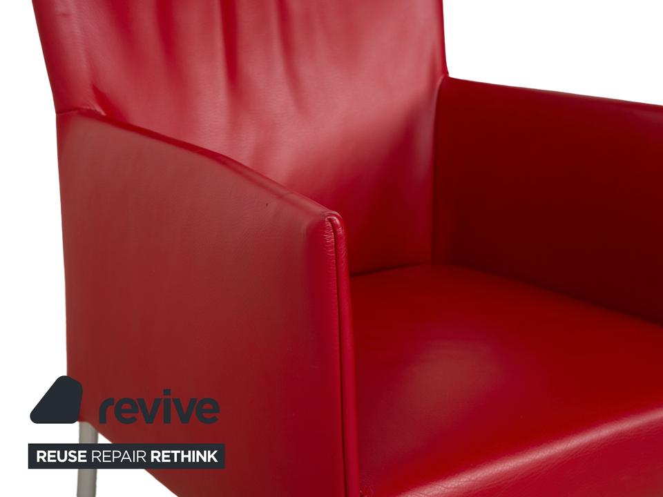 bert plantagie ARC-E Leder Stuhl Rot Esszimmer – Bild 6