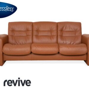 Stressless Sapphire Leder Dreisitzer Sofa Couch Braun manuelle