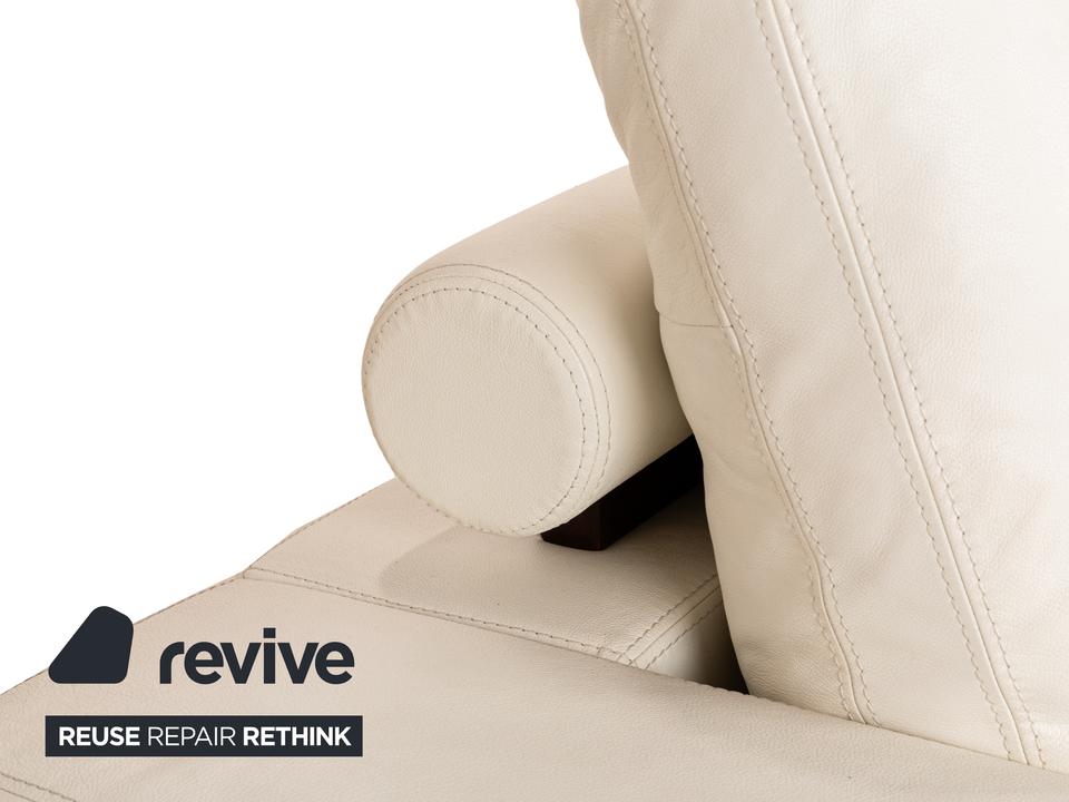 Nieri Leder Zweisitzer Weiß Sofa Couch – Bild 3