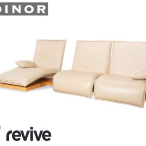 Koinor Epos 2 Ecksofa Variante links Leder Creme Metallfüße