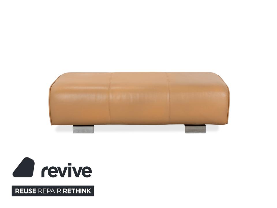 Rolf Benz 6300 Leder Hocker Braun Beige Sand Camel – Bild 8