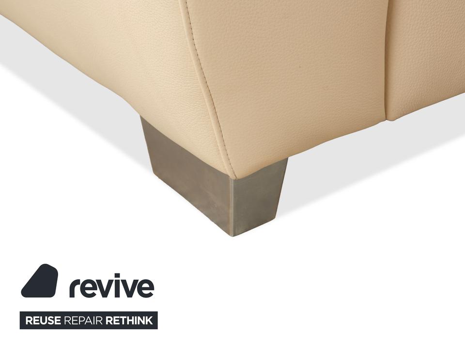 Ewald Schillig Monda Status Leder Ecksofa Récamière links Creme – Bild 7