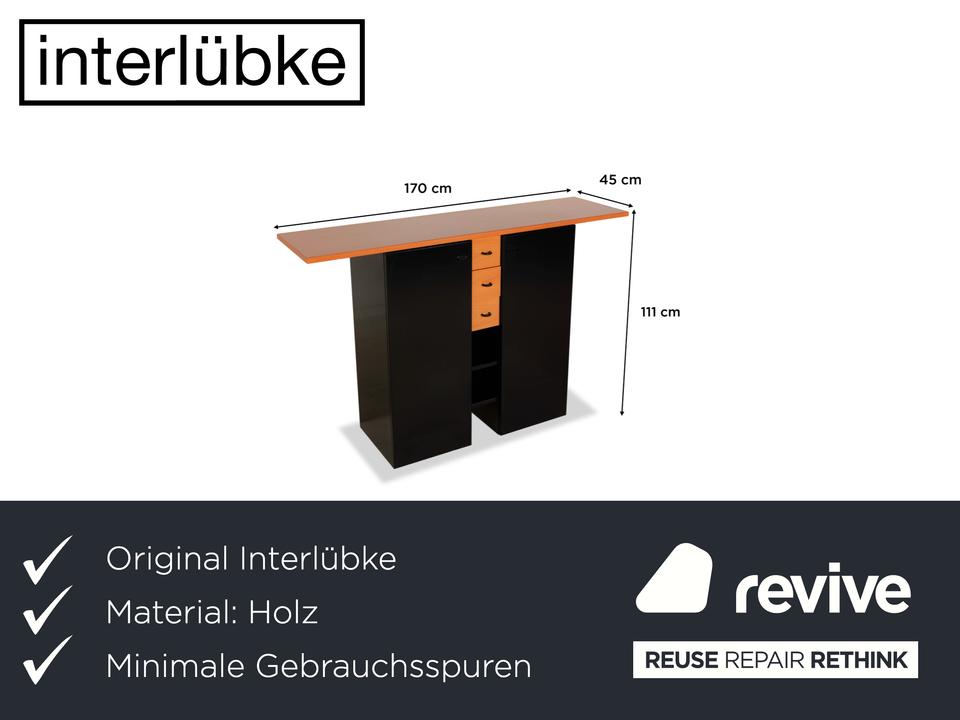 Interlübke Holz Sideboard Schwarz Braun Highboard