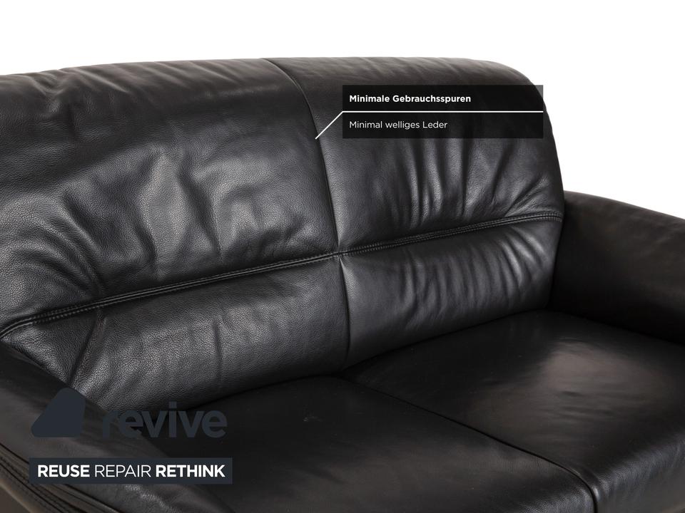 Willi Schillig Leder Zweisitzer Schwarz Sofa Couch – Bild 5