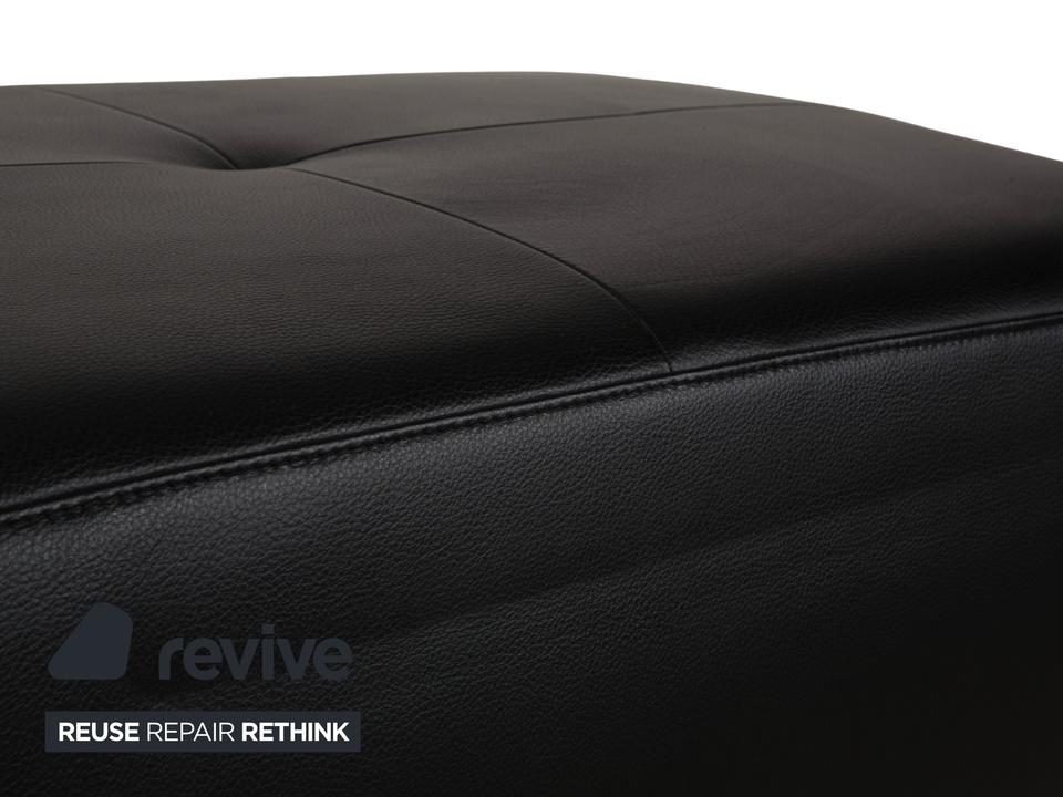 Ewald Schillig Mega Leder Hocker Schwarz – Bild 3