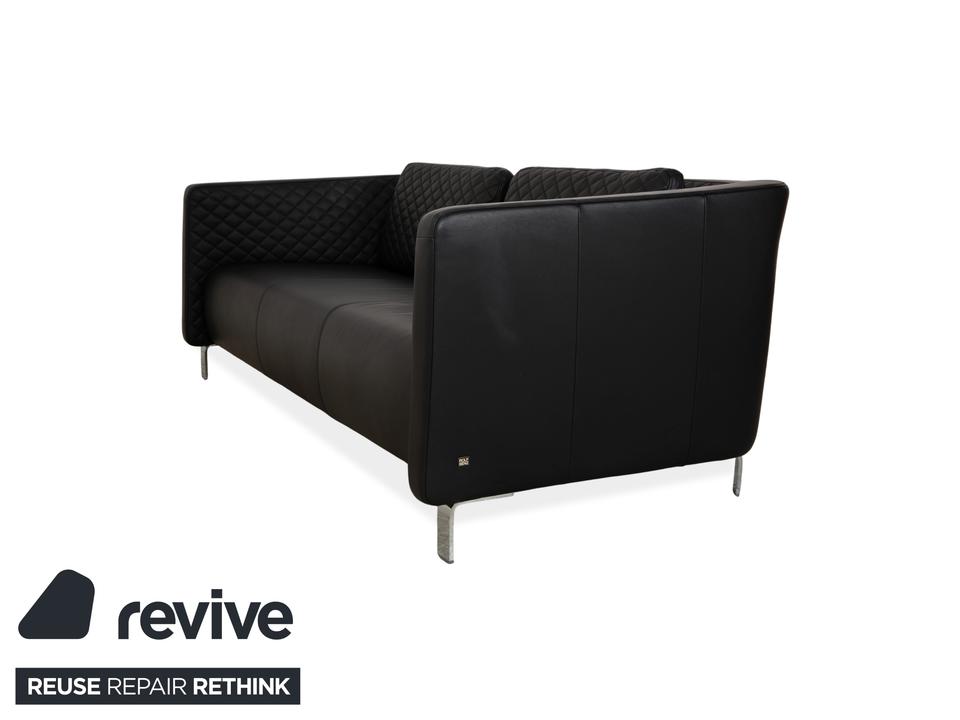 Rolf Benz 325 Leder Dreisitzer Schwarz Sofa Couch – Bild 9