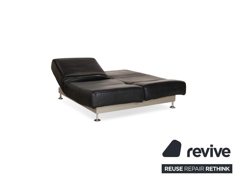 Edra Damier Leder Zweisitzer Schwarz manuelle Funktion Sofa Couch – Bild 9