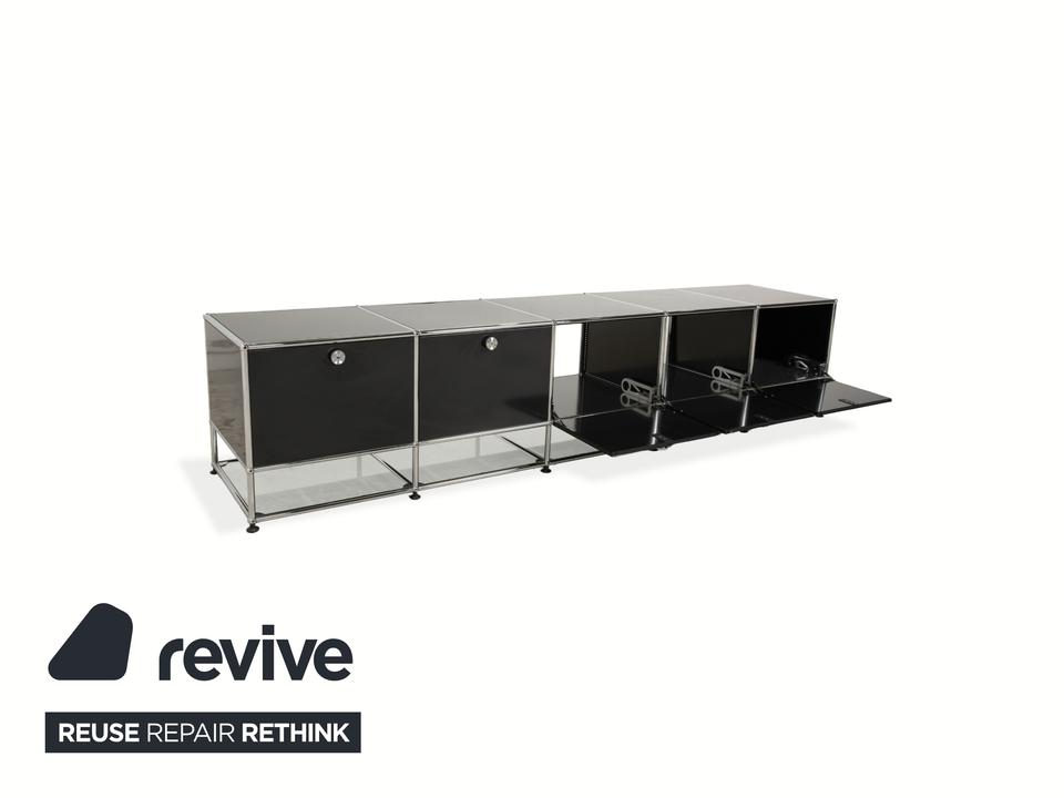 USM Haller Metall Chrom Glas Sideboard Schwarz Anthrazitgrau – Bild 3