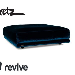 Bretz Napali Stoff Hocker Dunkelblau Samt