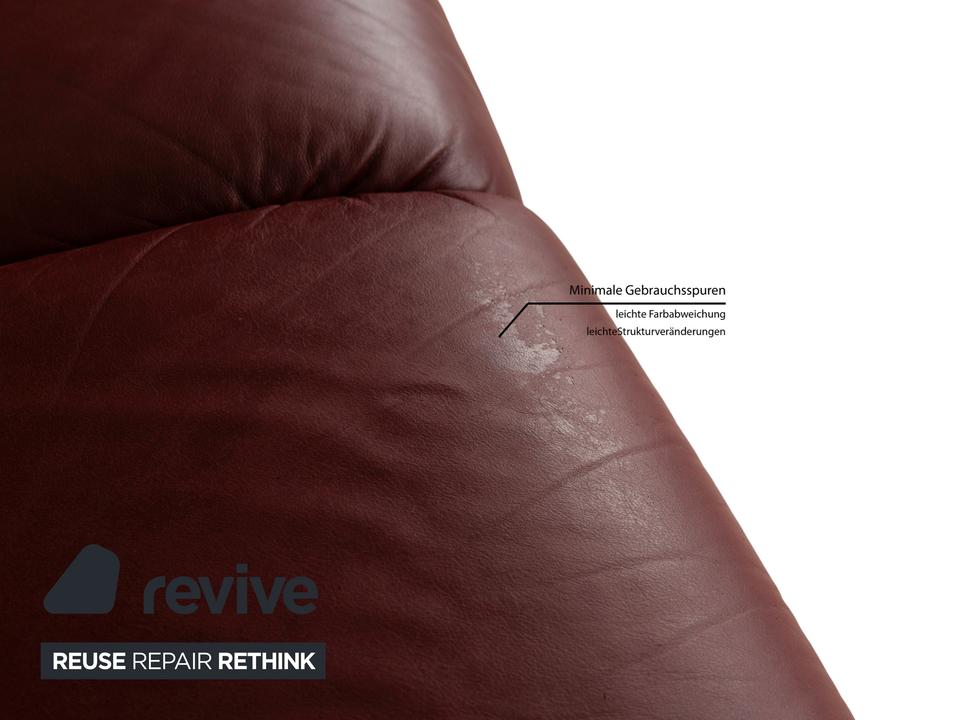 Stressless Paradise Leder Dreisitzer Rot Sofa Couch manuelle – Bild 10