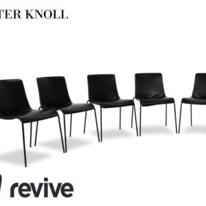 8er Garnitur Walter Knoll Liz 1300 Leder Stuhl Schwarz