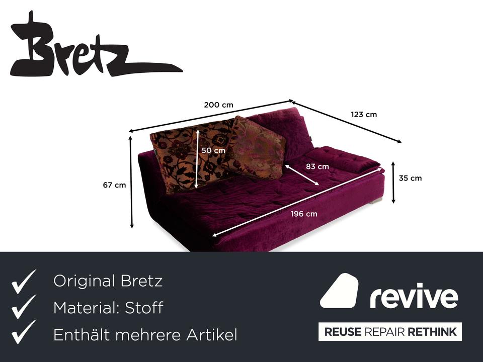 Bretz Filousof Stoff Viersitzer Lila Sofa Couch – Bild 2