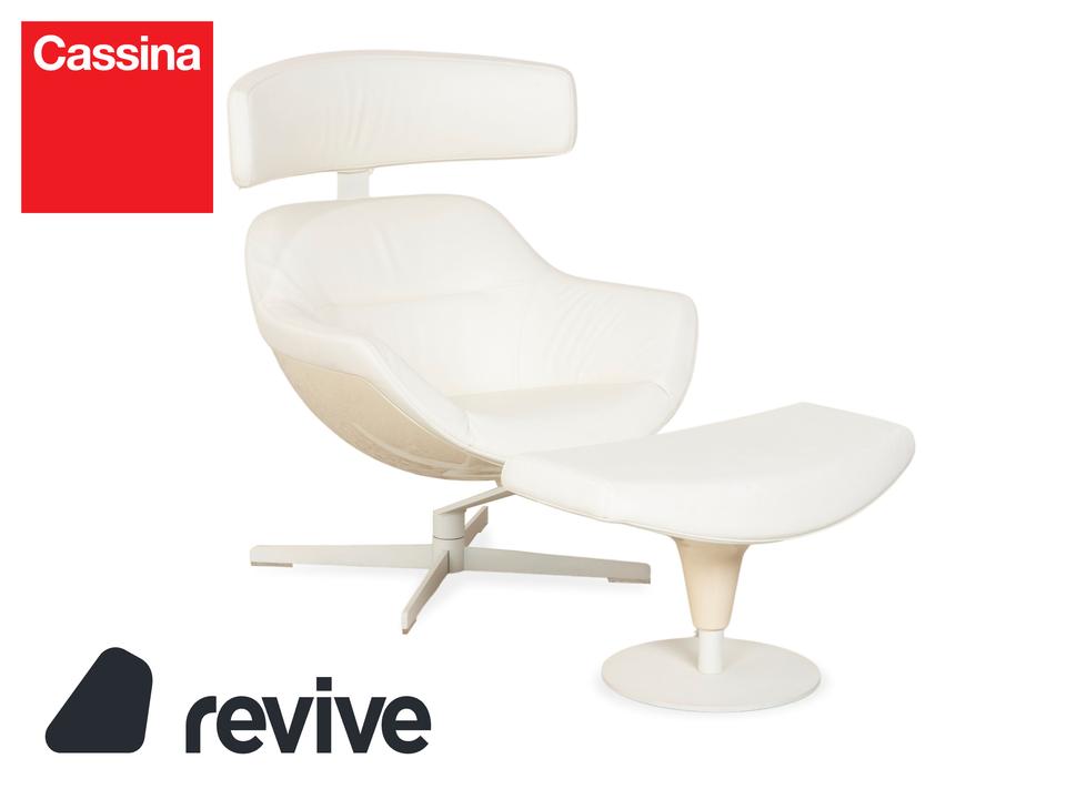 Cassina Auckland Leder Sessel Creme manuelle Funktion inkl.
