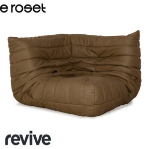 Ligne Roset Togo Veganes Leder Sessel Eckteil Olivgrün Khaki ✨