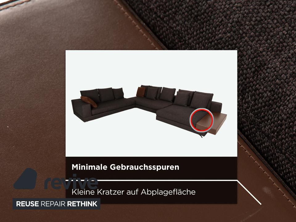 Minotti White Stoff Ecksofa Grau Sofa Couch – Bild 7