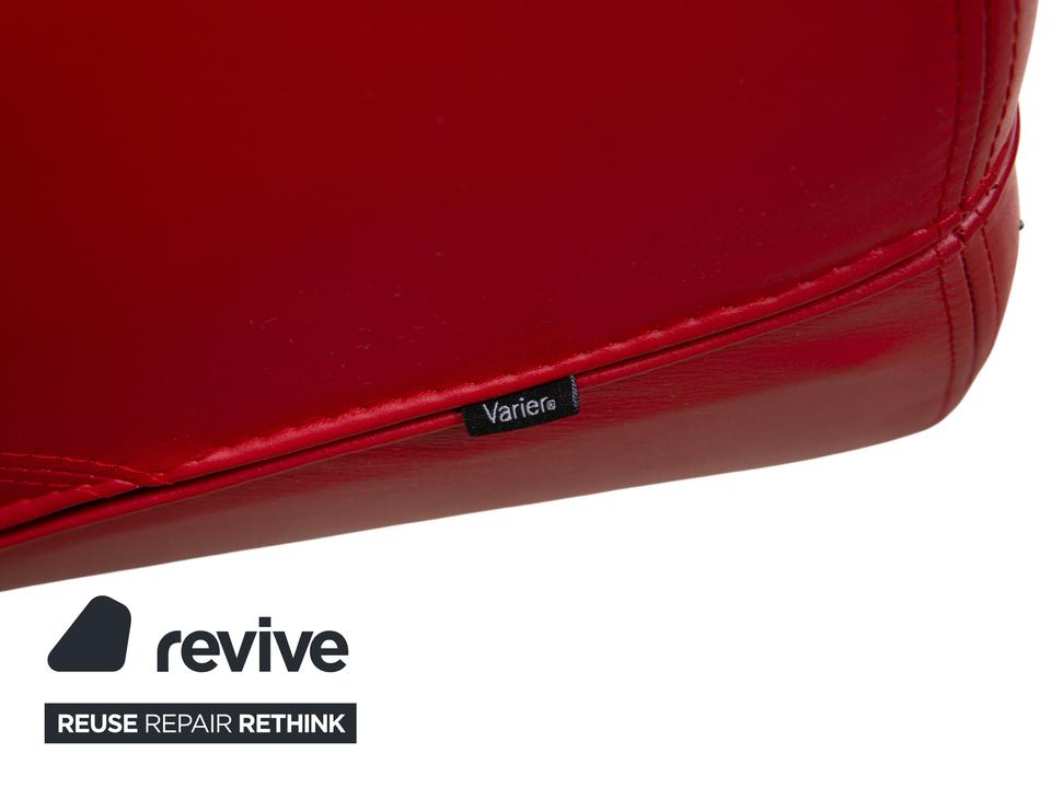 Varier Kokon Leder Sessel inkl. Hocker Rot – Bild 13