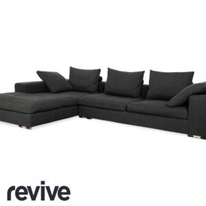 La Nuova Casa Liverpool Stoff Ecksofa Grau Recamiere links Sofa