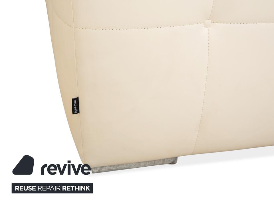 ligne roset Malhoun Leder Viersitzer Creme Sofa Couch – Bild 9