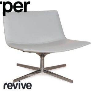 Arper Catifa 80 Leder Sessel Blau Blaugrau Hellblau Drehfunktion