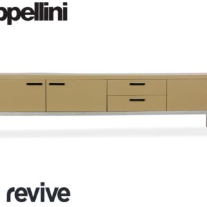 Cappellini Holz Hochglanz Sideboard Creme Gelb Schubladen