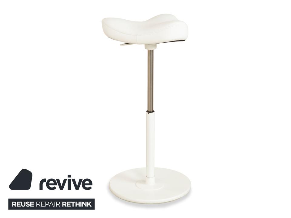 Varier Move Sitz-Steh Hocker Stuhl Leder LEA700 Weiß Basis Weiß – Bild 5