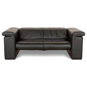 Rolf Benz 6800 Leder Zweisitzer Schwarz manuelle Funktion Sofa