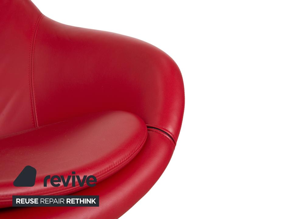 Varier Kokon Leder Sessel inkl. Hocker Rot – Bild 6