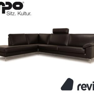 Erpo CL 650 Leder Ecksofa Anthrazit Sofa Couch Recamiere Links