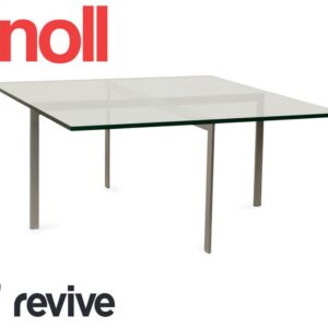 Knoll International Barcelona Glas Couchtisch Chrom