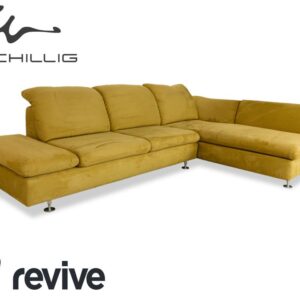 Willi Schillig Taoo Stoff Ecksofa Gelbgrün manuelle Funktion