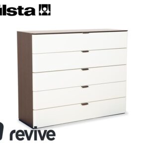Hülsta Luceta Holz Sideboard Weiß Dunkelbraun Creme