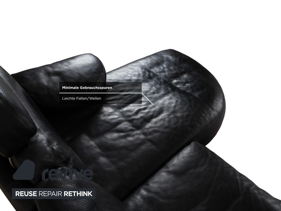 Artanova Medea Leder Ecksofa Schwarz Recamiere Rechts Sofa Couch – Bild 8