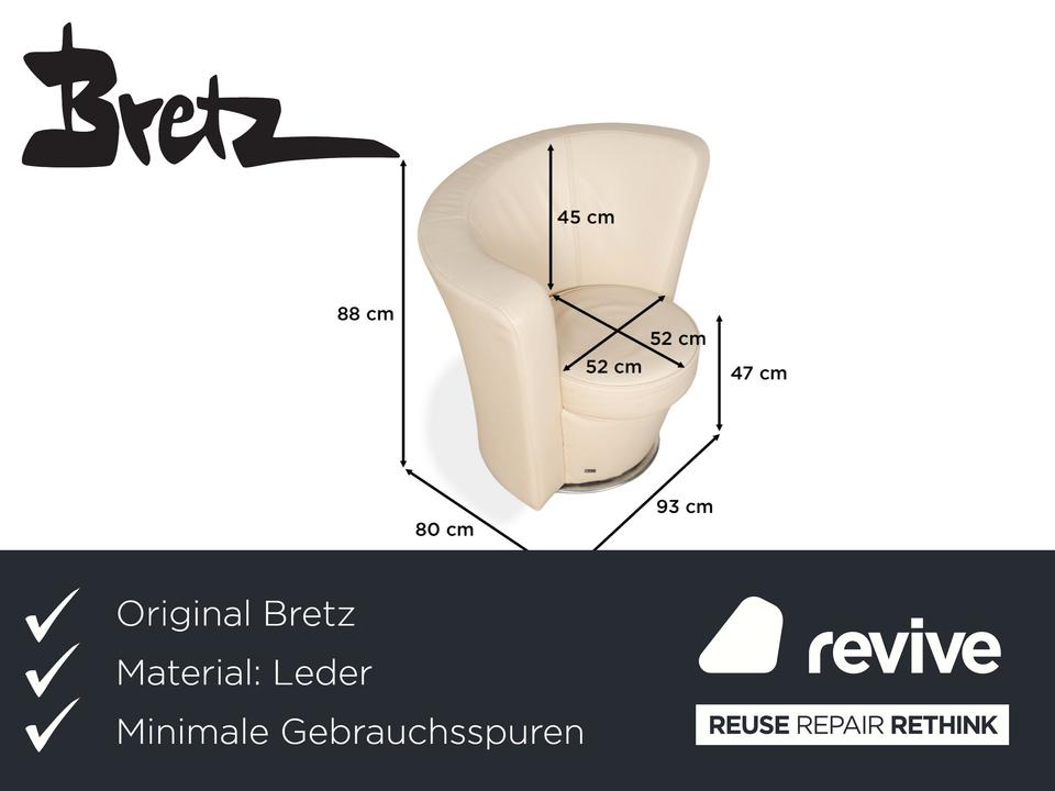 Bretz EVES ISLAND Leder Sessel Creme – Bild 2