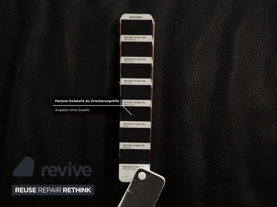 Jori Linea Leder Zweisitzer Schwarz manuelle Funktion Sofa Couch – Bild 9